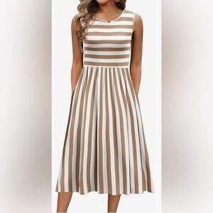 Zeagoo Women's Summer Tank Midi Dress with Pockets